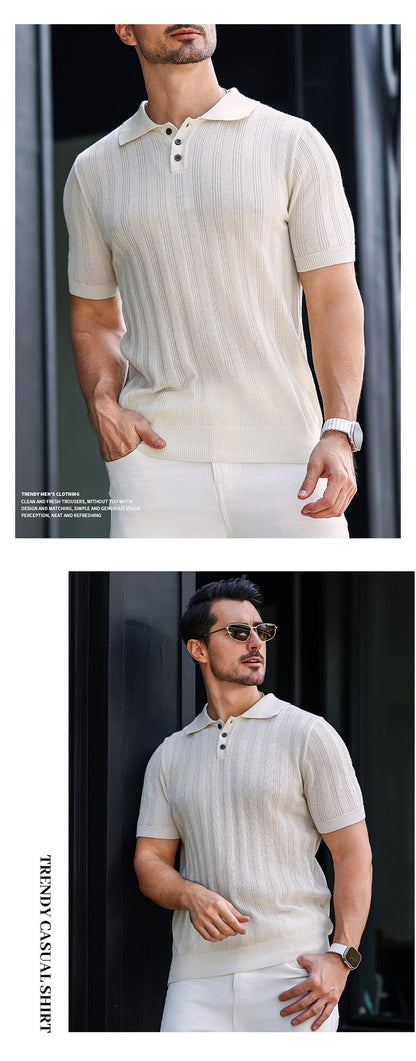 High Quality Summer Men's Knitted Short Sleeve Comfortable & Breathable Polo Shirt | POLO1