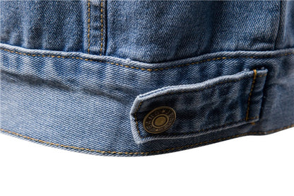 Giacca invernale da uomo a maniche lunghe in cotone casual taglie forti in denim | jk609 
