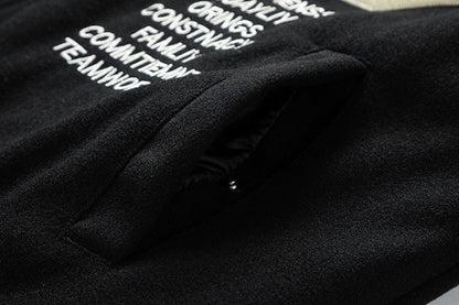 Men's Winter Color-Blocked Woolen Baseball Jacket Casual & Stylish Fashion Coat | 77162