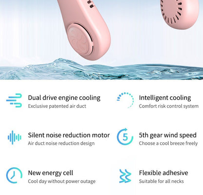 Ventilatore di raffreddamento USB ricaricabile portatile per esterni con display digitale | R8 