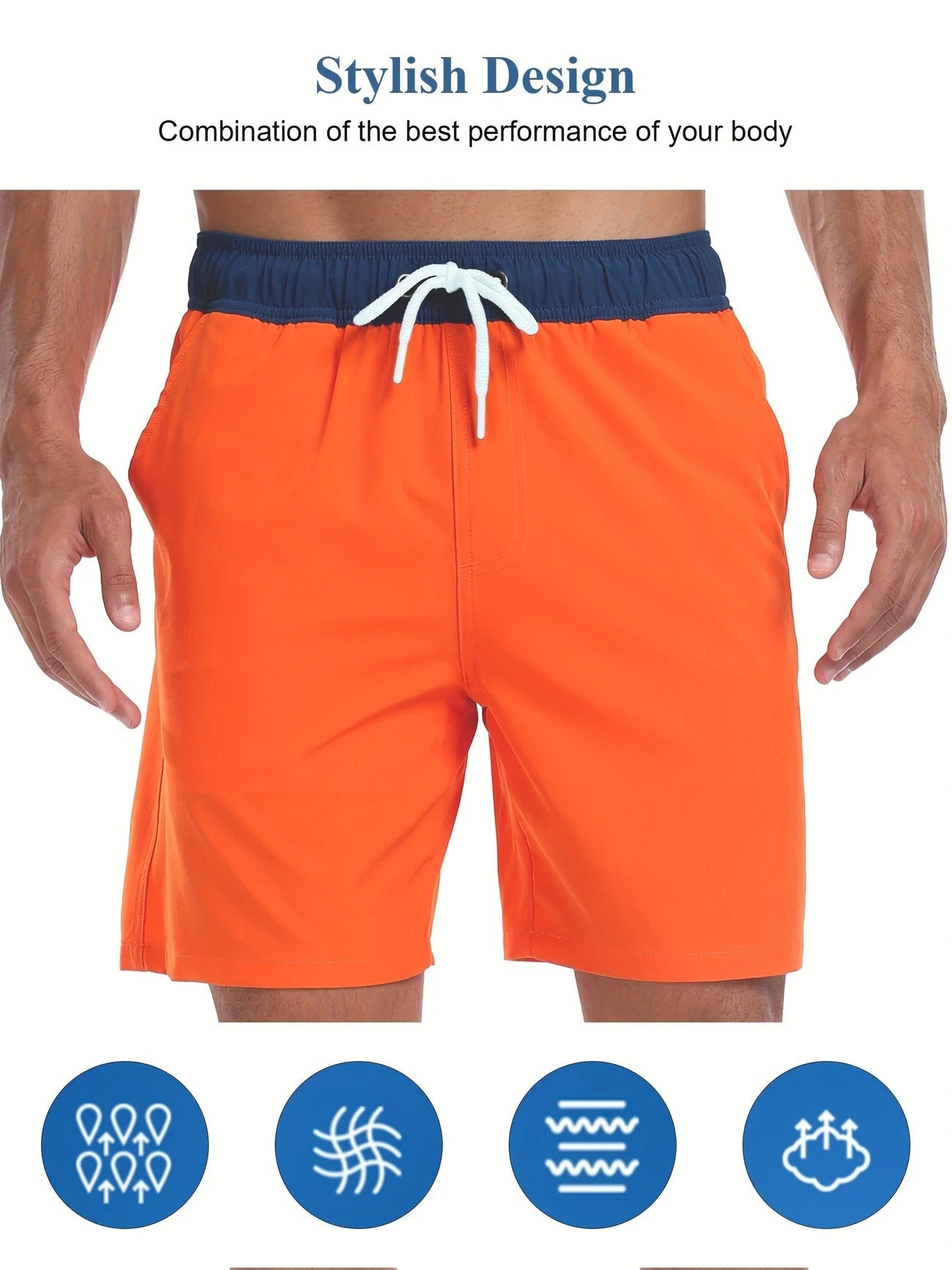 Men’s Quick-Dry Summer Beach Shorts Milk Silk Lined Swim Trunks for Men | 265SCTK