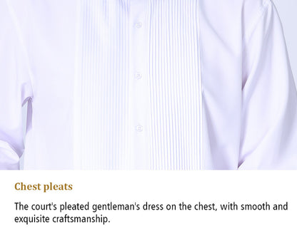 Camicia da uomo con doppia pieghe, elegante camicia francese da lavoro di alta qualità | LF631 