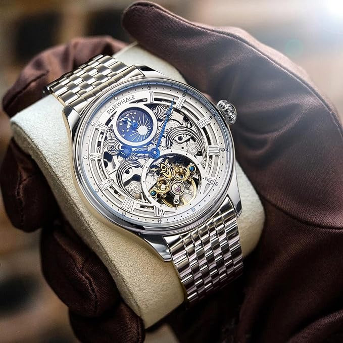 Orologio da polso automatico di lusso meccanico da uomo in acciaio inossidabile impermeabile | J117 