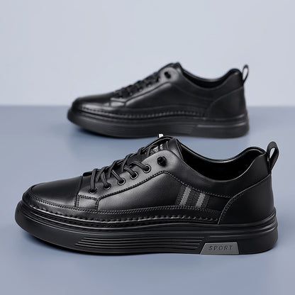 Sneakers in pelle casual con punta affilata comode scarpe traspiranti con lacci | L8081