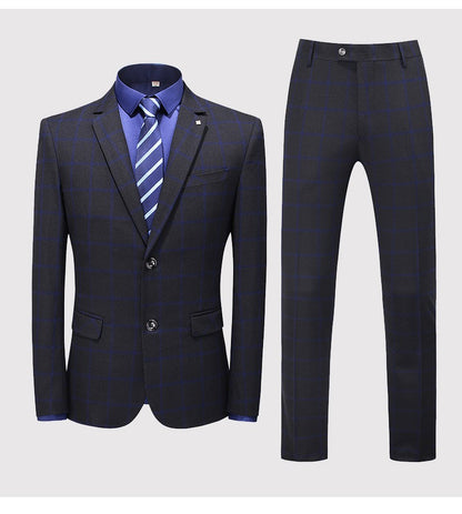 Completo da uomo di qualità premium, 3 pezzi, monopetto, blazer, gilet e pantaloni, casual, da festa e da lavoro, due bottoni, vestibilità elegante | TZ94 