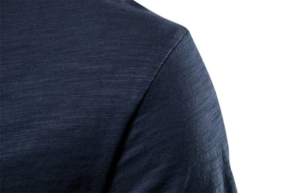 Men’s Deep V-Neck T-Shirt 100% Cotton Plain V-Collar Tee High-Quality Basic T-Shirt | F037