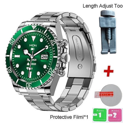 Montre connectée pour homme avec bracelet en acier et appels BT, style Rolex, pour le sport et les affaires | AW-12 