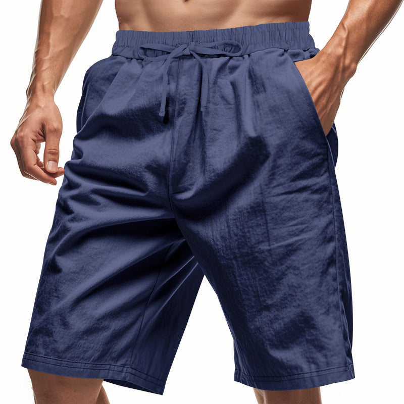 Men's Lightweight Linen-Blend Beach Shorts - Relaxed Fit 5-Inch Casual Shorts | WW-2
