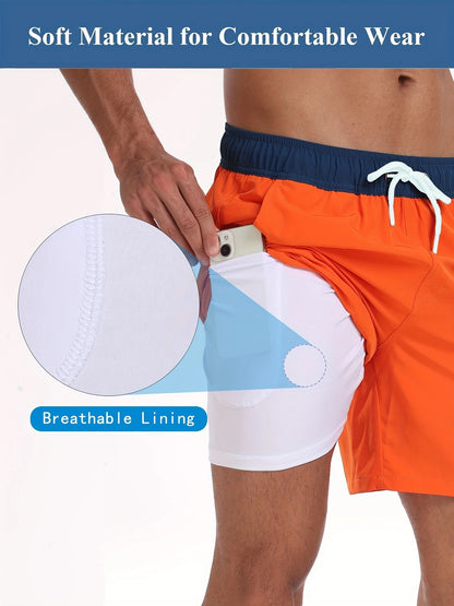 Men’s Quick-Dry Summer Beach Shorts Milk Silk Lined Swim Trunks for Men | 265SCTK