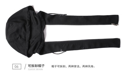 Men's Detachable Hooded Wool Jacket Windproof Mid-Length Coat Casual Thick Trench Coat | 1909-3