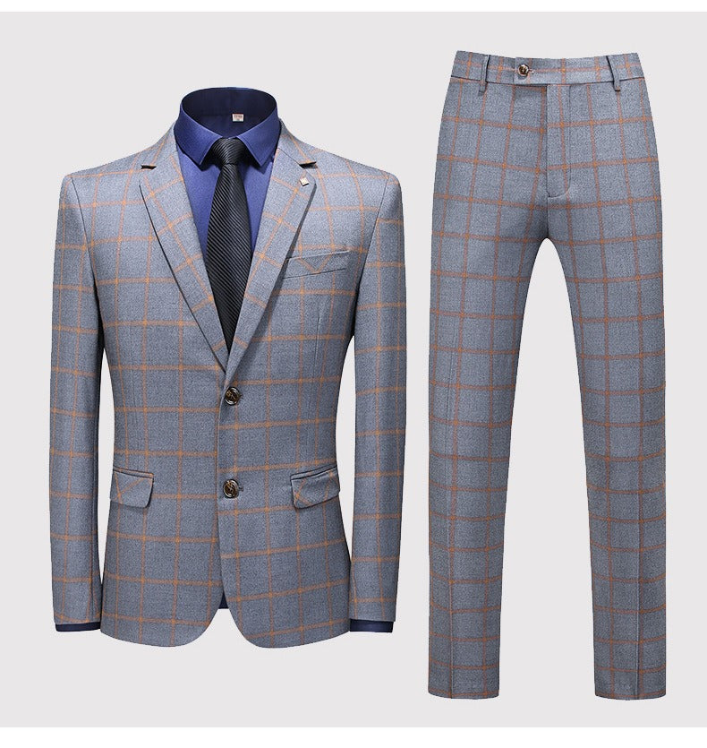 Completo da uomo di qualità premium, 3 pezzi, monopetto, blazer, gilet e pantaloni, casual, da festa e da lavoro, due bottoni, vestibilità elegante | TZ94 