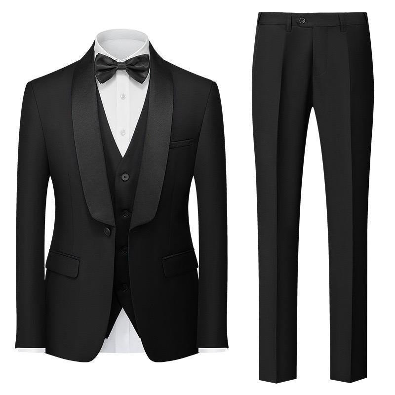 Men's Premium Suit Casual Regular Smart Fit 3 Pieces Prom Tuxedo Shawl Lapel Wedding Party Groomsmen Suits (Blazer + Vest + Pants) | 601