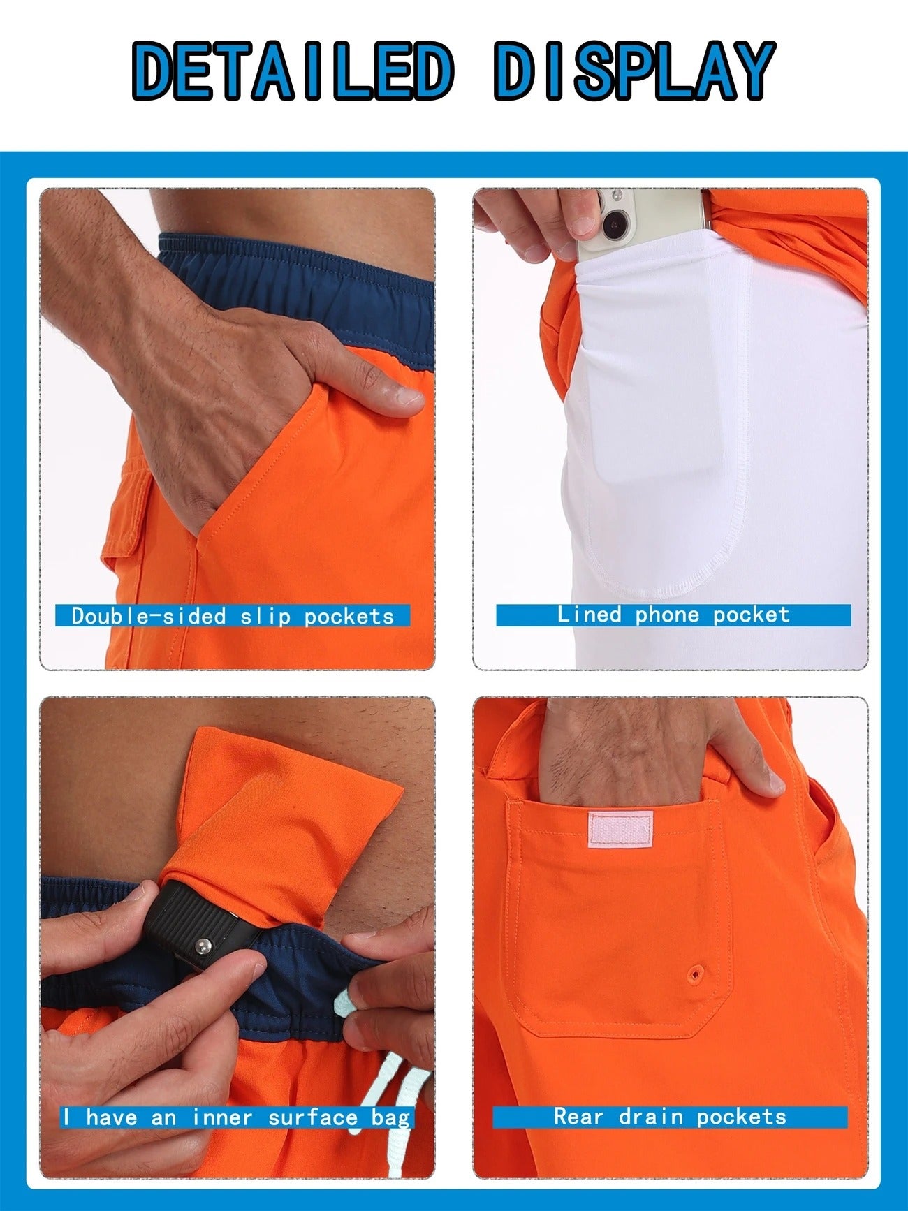 Men’s Quick-Dry Summer Beach Shorts Milk Silk Lined Swim Trunks for Men | 265SCTK