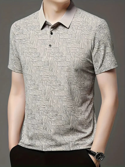 Men's Lightweight Summer Golf Shirt Casual Button-Up Short Sleeve Shirt | Q135