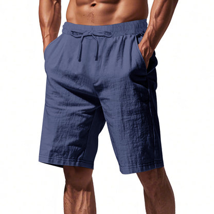 Men's Lightweight Linen-Blend Beach Shorts - Relaxed Fit 5-Inch Casual Shorts | WW-2