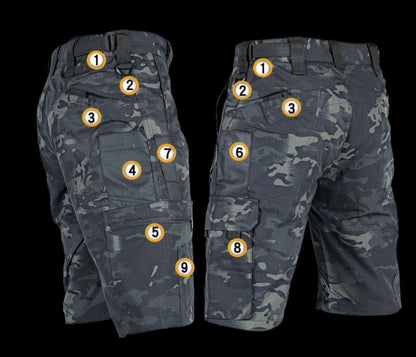 Men's Cargo Workwear Shorts With Multi-pocket For Outdoor Running Training Hiking Shorts Waterproof Tactical Pants | RSP01