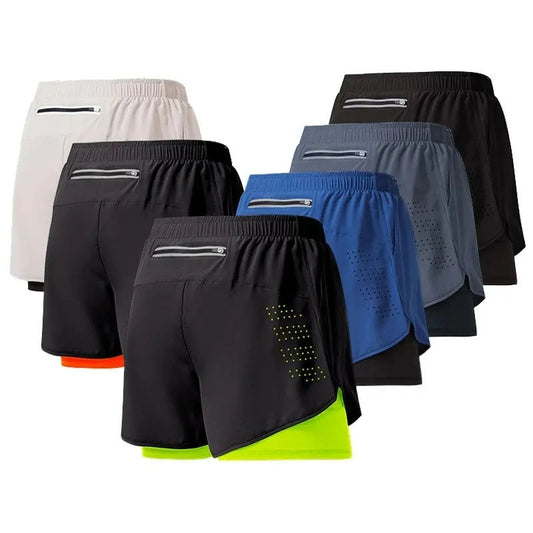 Pantaloncini da corsa da uomo, ad asciugatura rapida, traspiranti, per allenamento attivo | DK22001 