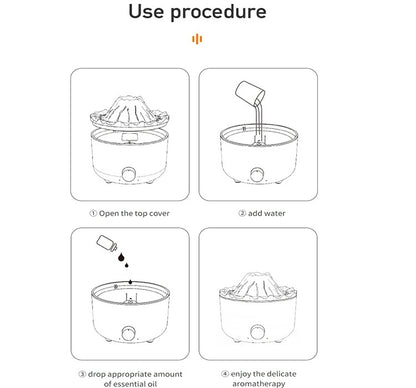 Lava Cracked Volcano Essential Oil Diffusor Jellyfish Spray Simulation Fire Flame Effect Air Humidifier Home Diffuser | V21b pro