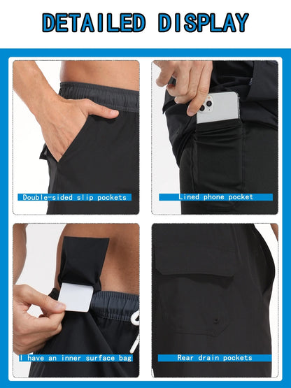 Men’s Quick-Dry Summer Beach Shorts Milk Silk Lined Swim Trunks for Men | 265SCTK