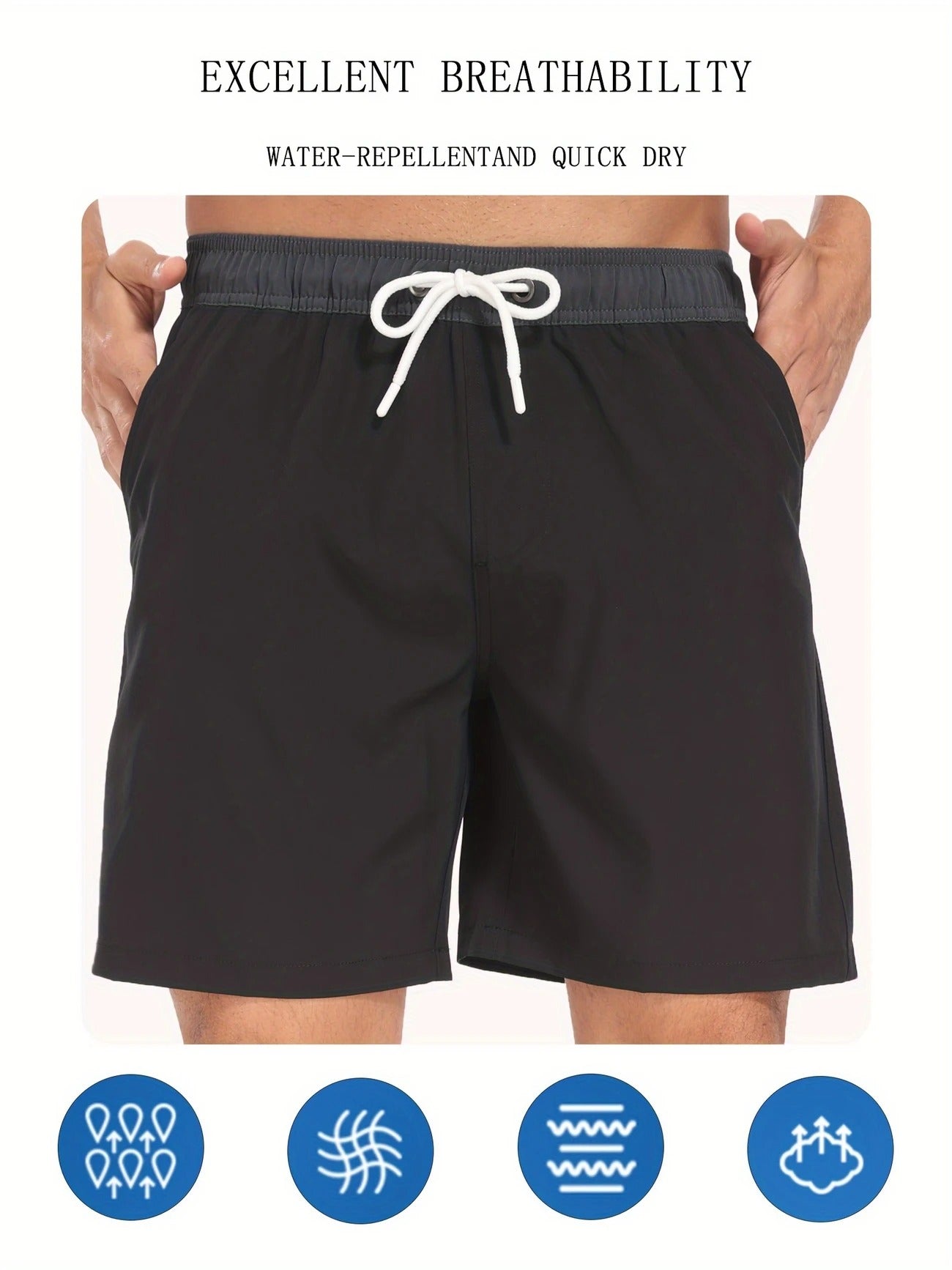 Men’s Quick-Dry Summer Beach Shorts Milk Silk Lined Swim Trunks for Men | 265SCTK