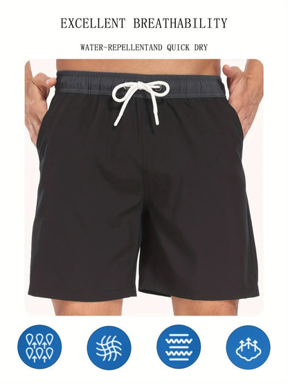 Men’s Quick-Dry Summer Beach Shorts Milk Silk Lined Swim Trunks for Men | 265SCTK