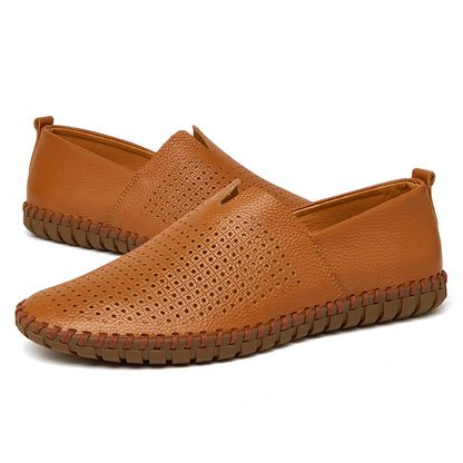 Men’s Genuine Leather Handmade Casual Shoes – Extra Large Sizes 38–50 | Breathable or Solid Upper Options | 955-1