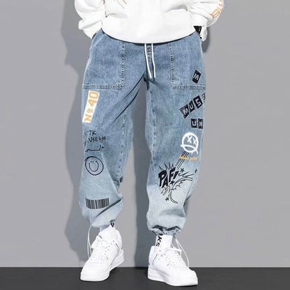 Pantalon en jean pour homme, nouveau design Toon, imprimé, décontracté, ample, mode, cargo | K5266 