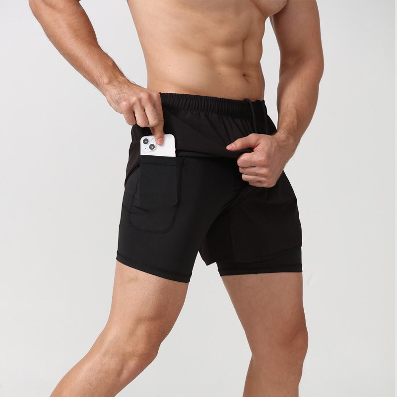 Men's 3/4 Running Shorts - Quick-Dry, Anti-Slip, Double-Layer Gym & Marathon Shorts | DK22001&WDK22001