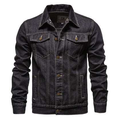 Giacca invernale da uomo a maniche lunghe in cotone casual taglie forti in denim | jk609 