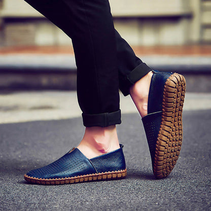 Men’s Genuine Leather Handmade Casual Shoes – Extra Large Sizes 38–50 | Breathable or Solid Upper Options | 955-1