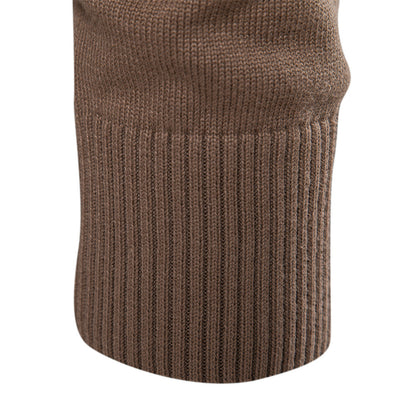 Cardigan à col roulé coupe slim pour homme, pull décontracté en tricot thermique | Y334 