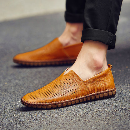 Men’s Genuine Leather Handmade Casual Shoes – Extra Large Sizes 38–50 | Breathable or Solid Upper Options | 955-1