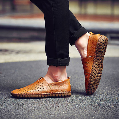 Men’s Genuine Leather Handmade Casual Shoes – Extra Large Sizes 38–50 | Breathable or Solid Upper Options | 955-1