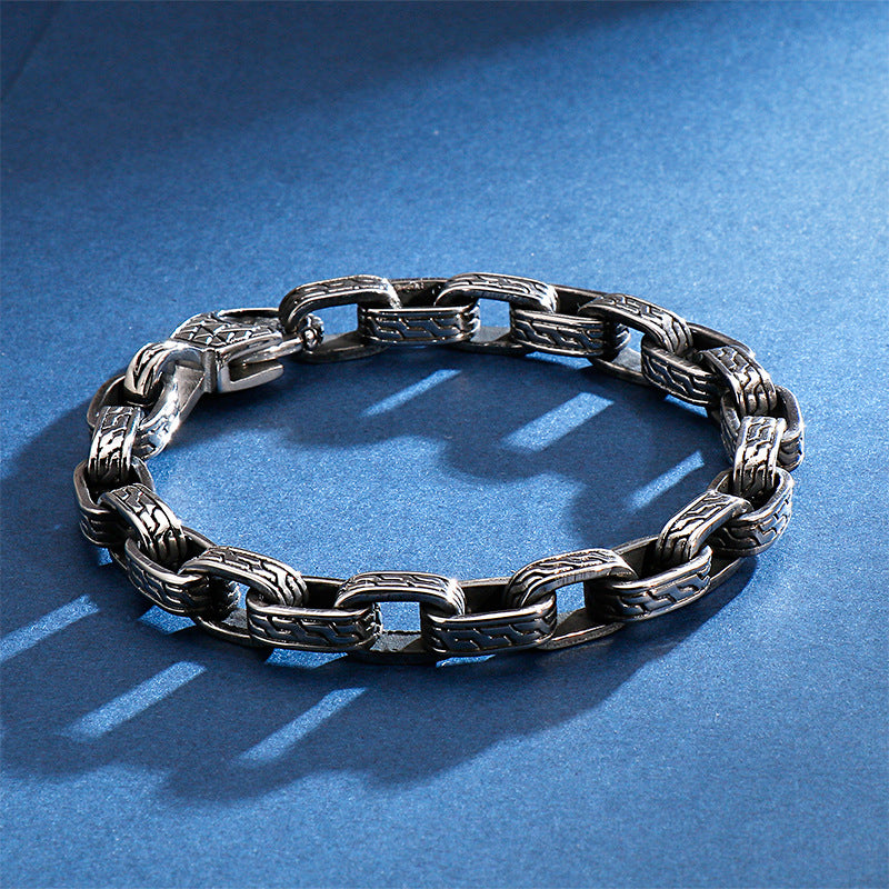 Men’s Stainless Steel Skull Bracelet Punk Motorcycle Ghost Head Design Titanium Steel Bracelet | KB120968-BDJX