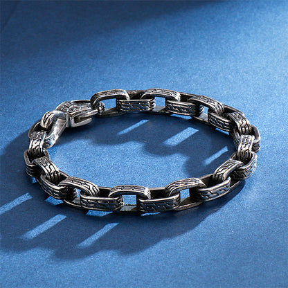 Men’s Stainless Steel Skull Bracelet Punk Motorcycle Ghost Head Design Titanium Steel Bracelet | KB120968-BDJX