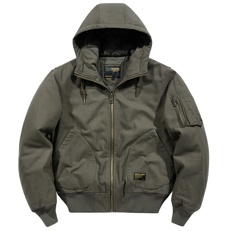 Men Bomber Hooded Jacket Luxury Jacket Motorcycle Vintage Jacket | 8021