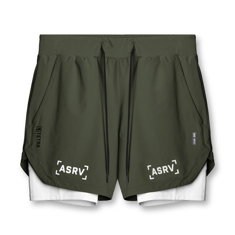 New Double Deck Running Shorts Fitness Workout Bermuda Quick Dry Short Pants Bottoms |  K-55