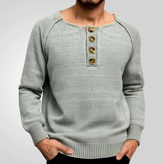 Men’s Solid Color Long-Sleeve Pullover Sweater Thin, Lightweight Base Layer | SY0140