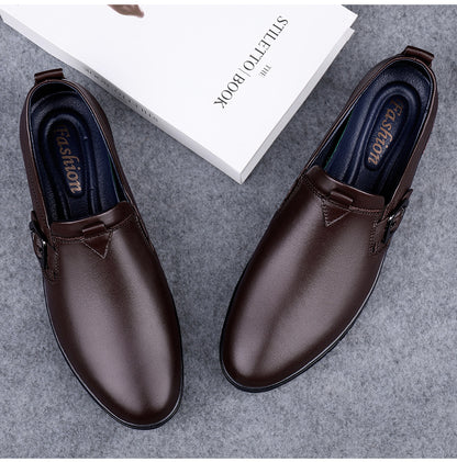 Chaussures plates respirantes pour hommes, mocassins décontractés à enfiler pour mariage, chaussures en cuir | 23008 