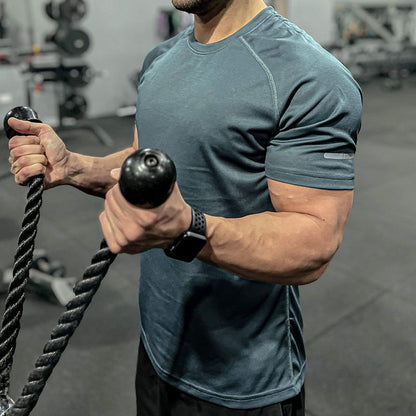 T-shirt de sport à manches courtes pour hommes, séchage rapide, évacuant l'humidité | 6098 