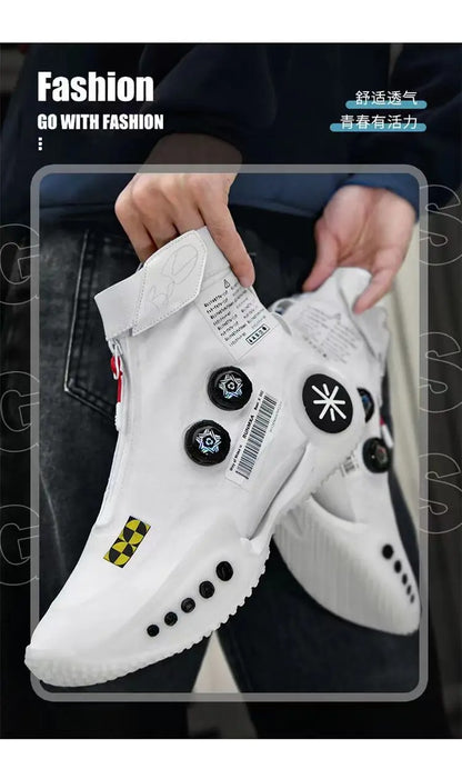 Outdoor Unisex Breathable Trainers Rotary Buckle Casual Sports Race Off White Fashion Loafers Shoes | 8826