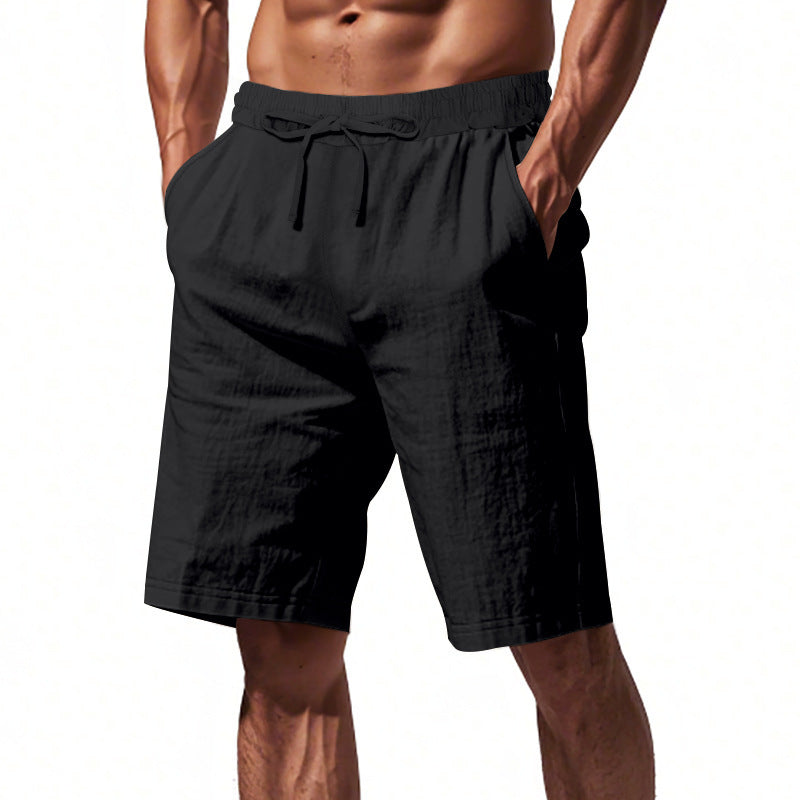 Men's Lightweight Linen-Blend Beach Shorts - Relaxed Fit 5-Inch Casual Shorts | WW-2