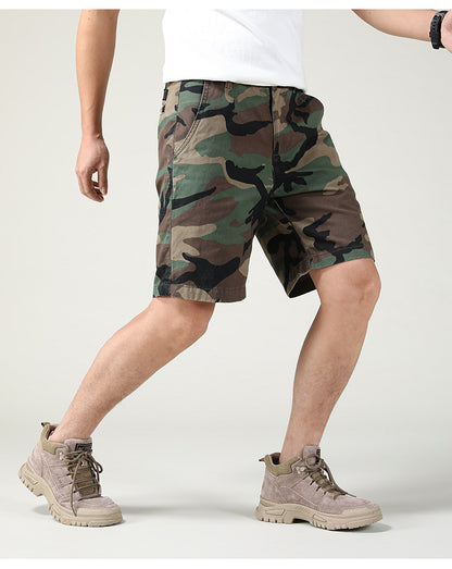 Short cargo ample coupe slim pour homme, style américain, style camouflage, été | 2301 