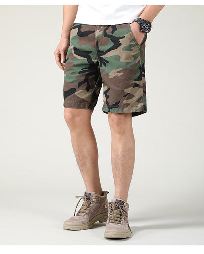 Short cargo ample coupe slim pour homme, style américain, style camouflage, été | 2301 