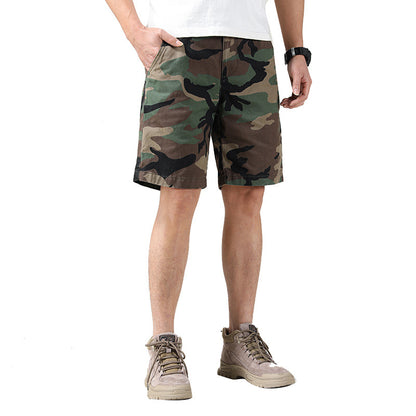 Short cargo ample coupe slim pour homme, style américain, style camouflage, été | 2301 