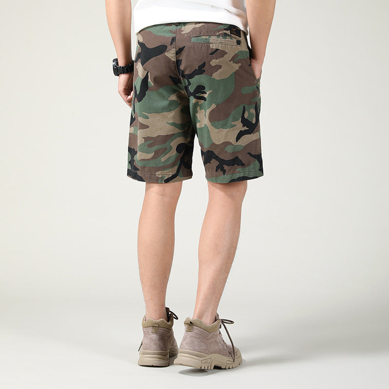 Short cargo ample coupe slim pour homme, style américain, style camouflage, été | 2301 