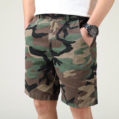 Short cargo ample coupe slim pour homme, style américain, style camouflage, été | 2301 