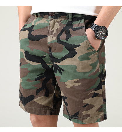 Short cargo ample coupe slim pour homme, style américain, style camouflage, été | 2301 
