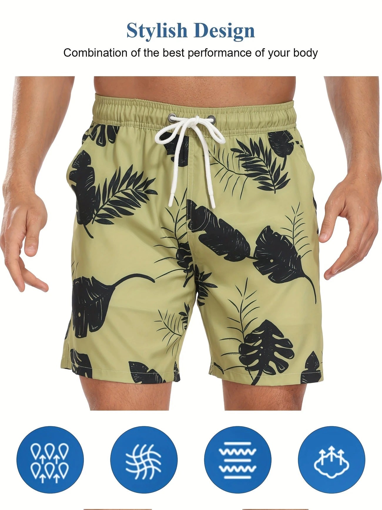 Men’s Quick-Dry Summer Beach Shorts Milk Silk Lined Swim Trunks for Men | 265SCTK
