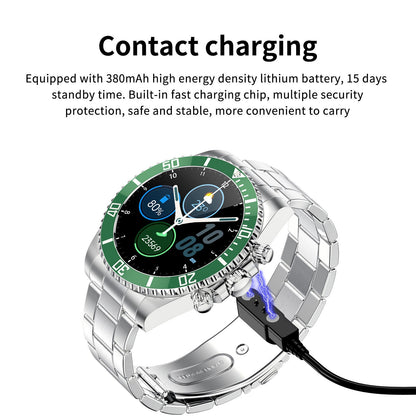 Montre connectée pour homme avec bracelet en acier et appels BT, style Rolex, pour le sport et les affaires | AW-12 